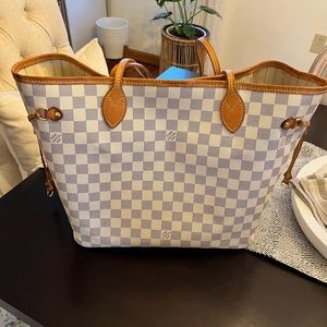 Louis Vuitton NeverFull MM Damier Azur, one owner, no odor, includes dust bag.